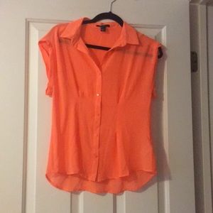 Neon orange forever 21 blouse - brand new